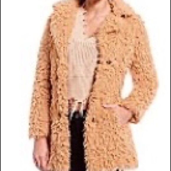 Guess Teddy Faux Fur Single Breast Coat - Picture 5 of 5